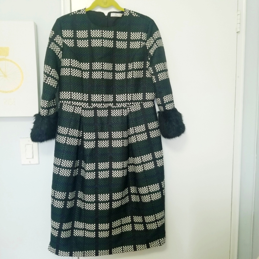 Vintage Luna Jacquard Pattern Dress Size 44(12)